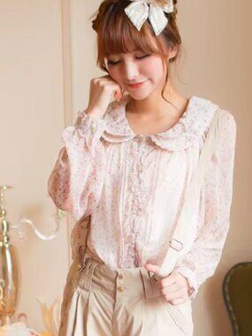 Liz Lisa Women's Pink and White Blouse